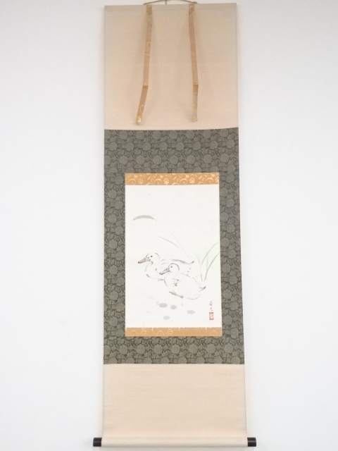 JAPANESE HANGING SCROLL / HAND PAINTED / DUCK 